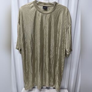 Vintage Barcode Men's Elegant Beige Short Sleeve Tee
